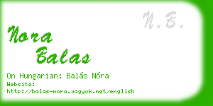 nora balas business card