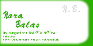 nora balas business card